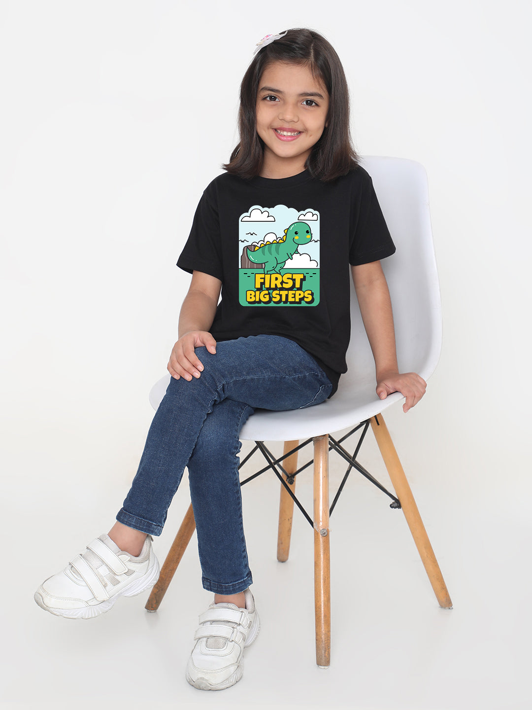 Kids Dinosaur First Big Steps T-shirt for Girls