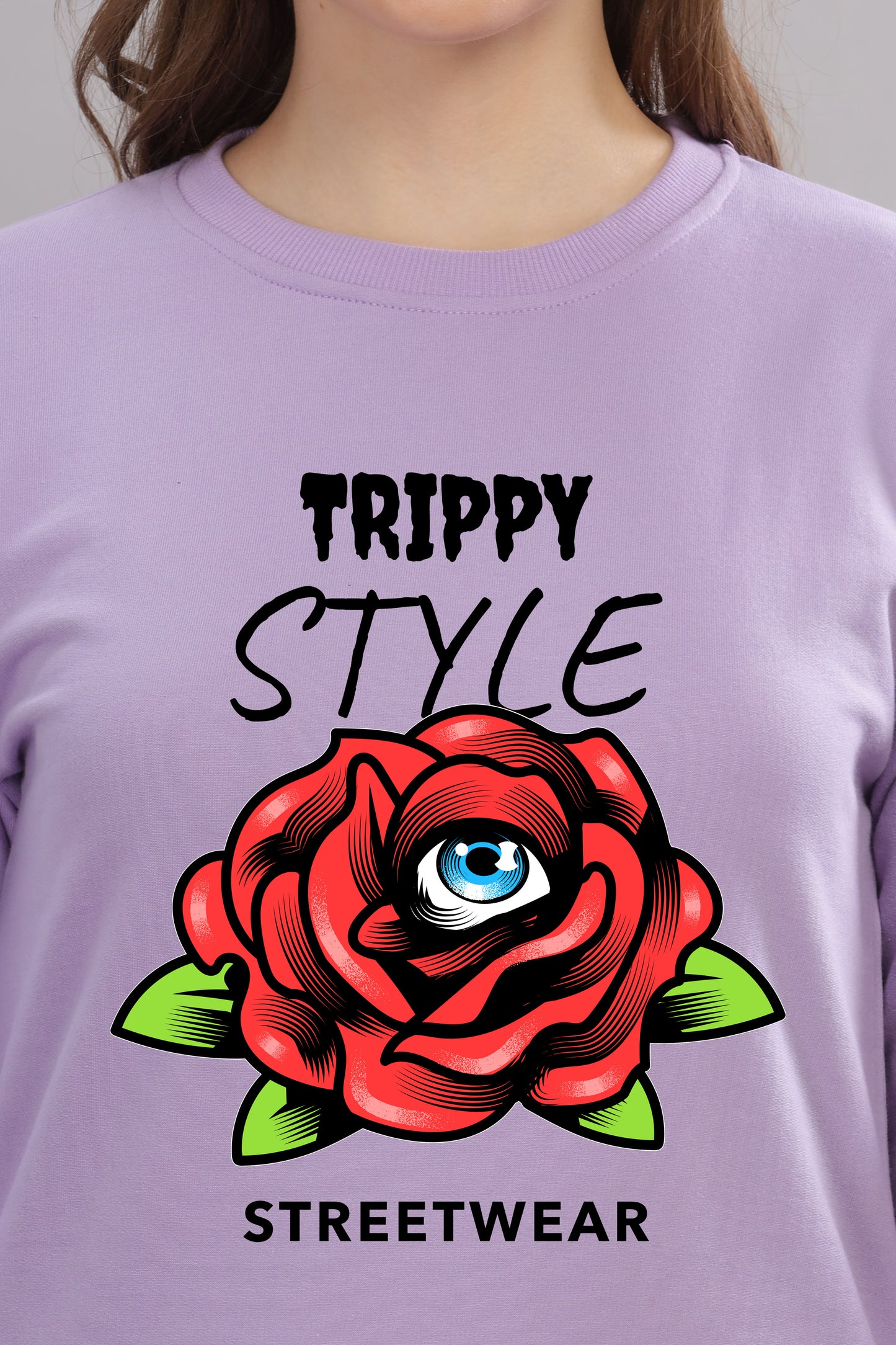 Women’s Cozy & Stylish Full Sleeve Pastel Colour Printed Sweatshirt
