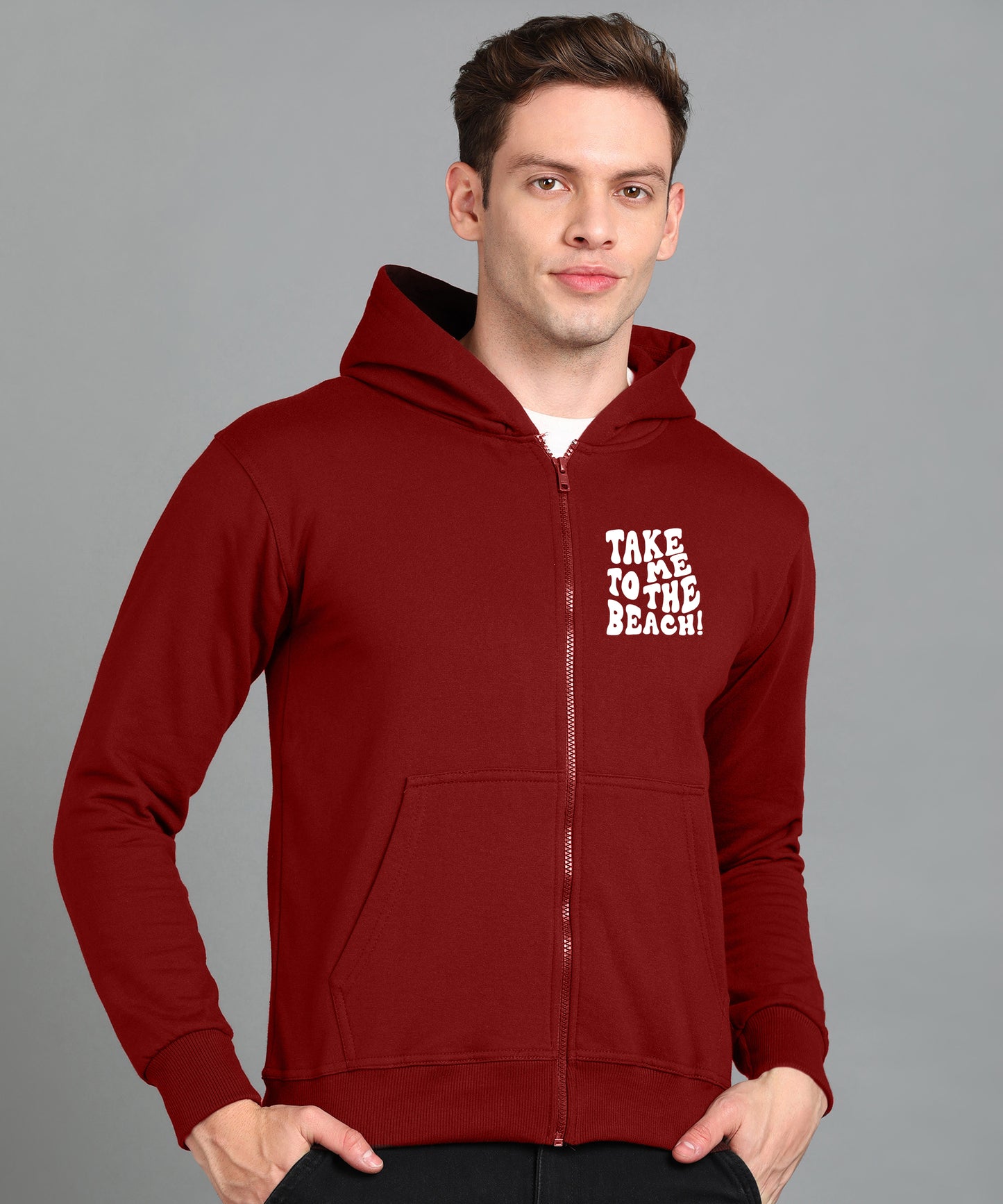 Take Me too The Beach Back Printed Women Hooded Hoodies with 2 Kangaroo Pockets