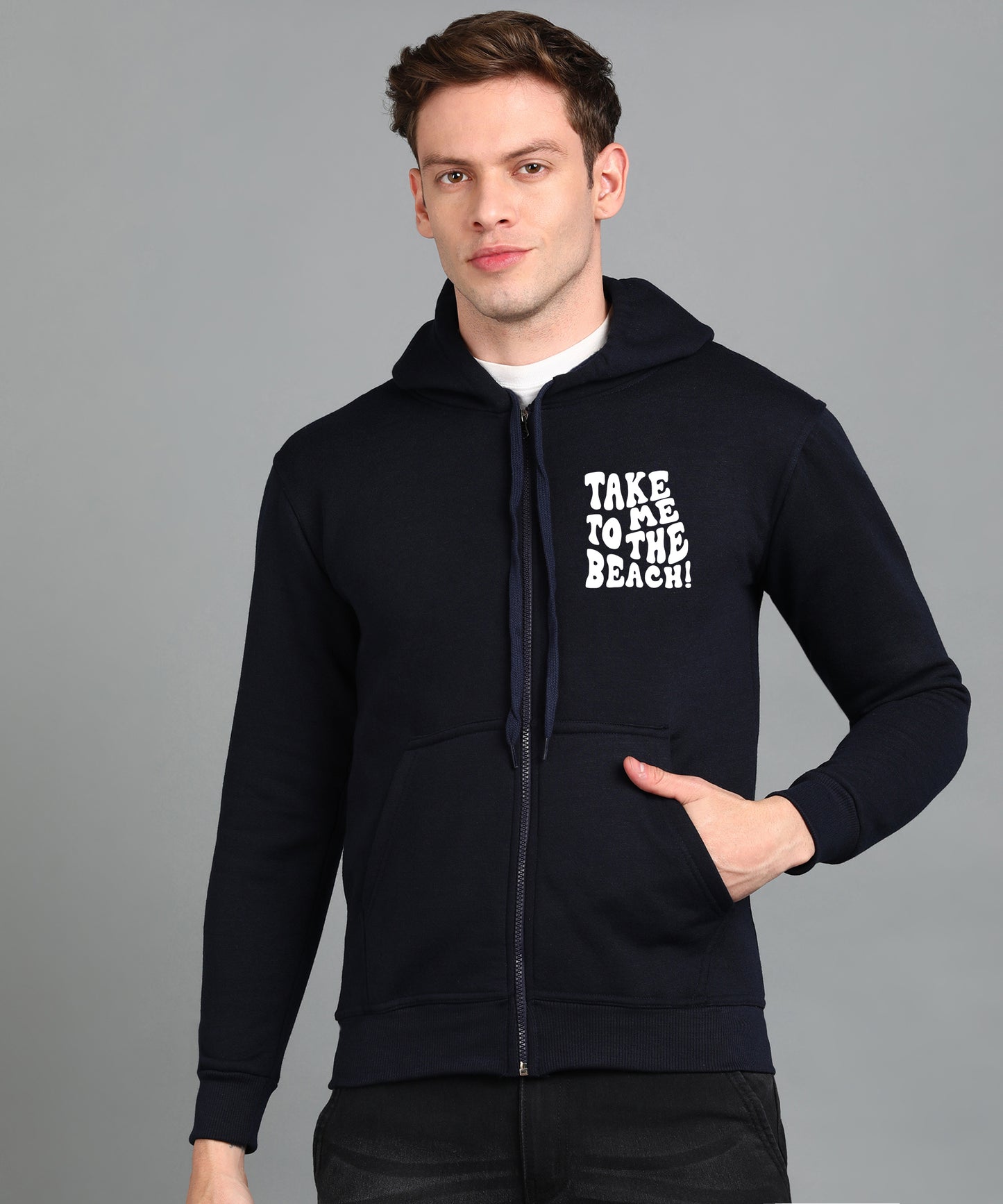 Take Me too The Beach Back Printed Women Hooded Hoodies with 2 Kangaroo Pockets