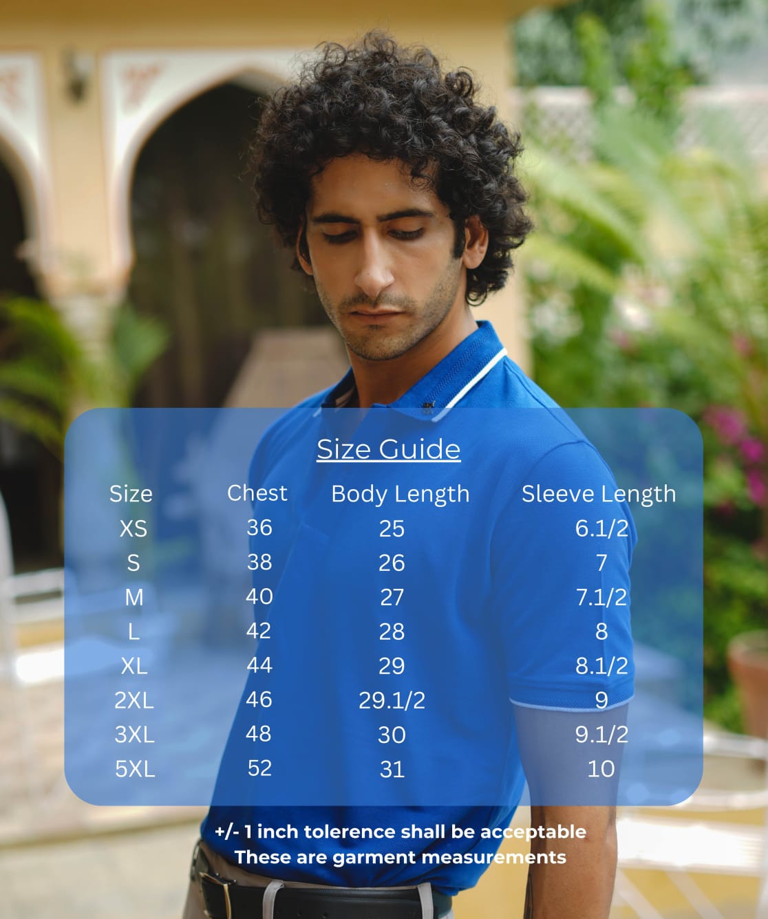 Men Royal Blue Premium Tipping Polo T-shirt