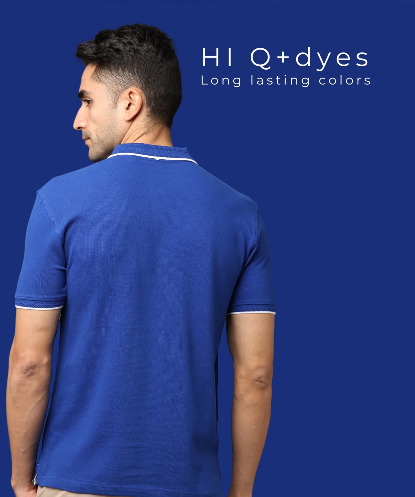 Men Royal Blue Premium Tipping Polo T-shirt