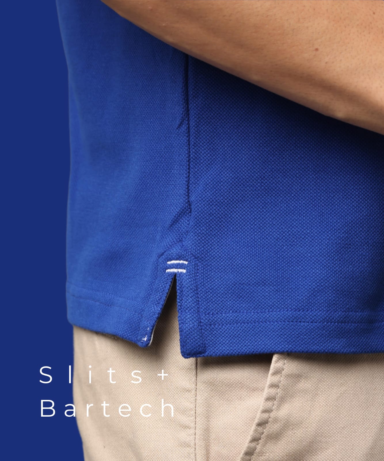 Men Royal Blue Premium Tipping Polo T-shirt