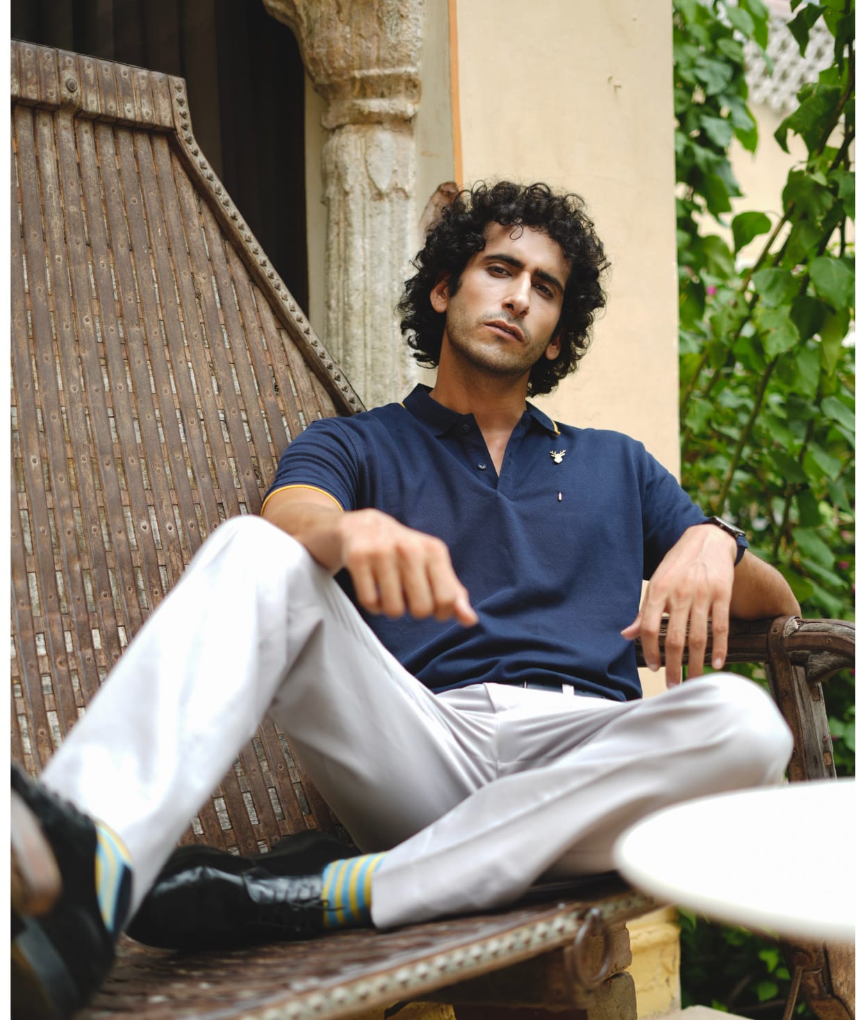 Men Midnight Navy Premium Tipping Polo T-shirt