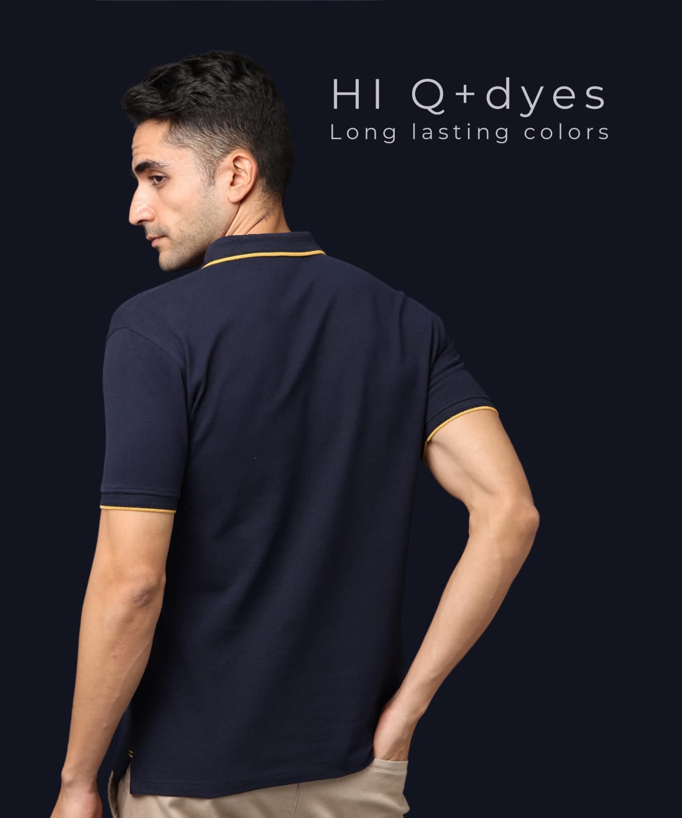 Men Midnight Navy Premium Tipping Polo T-shirt