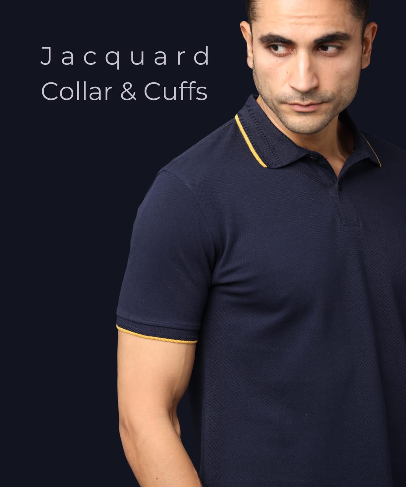 Men Midnight Navy Premium Tipping Polo T-shirt