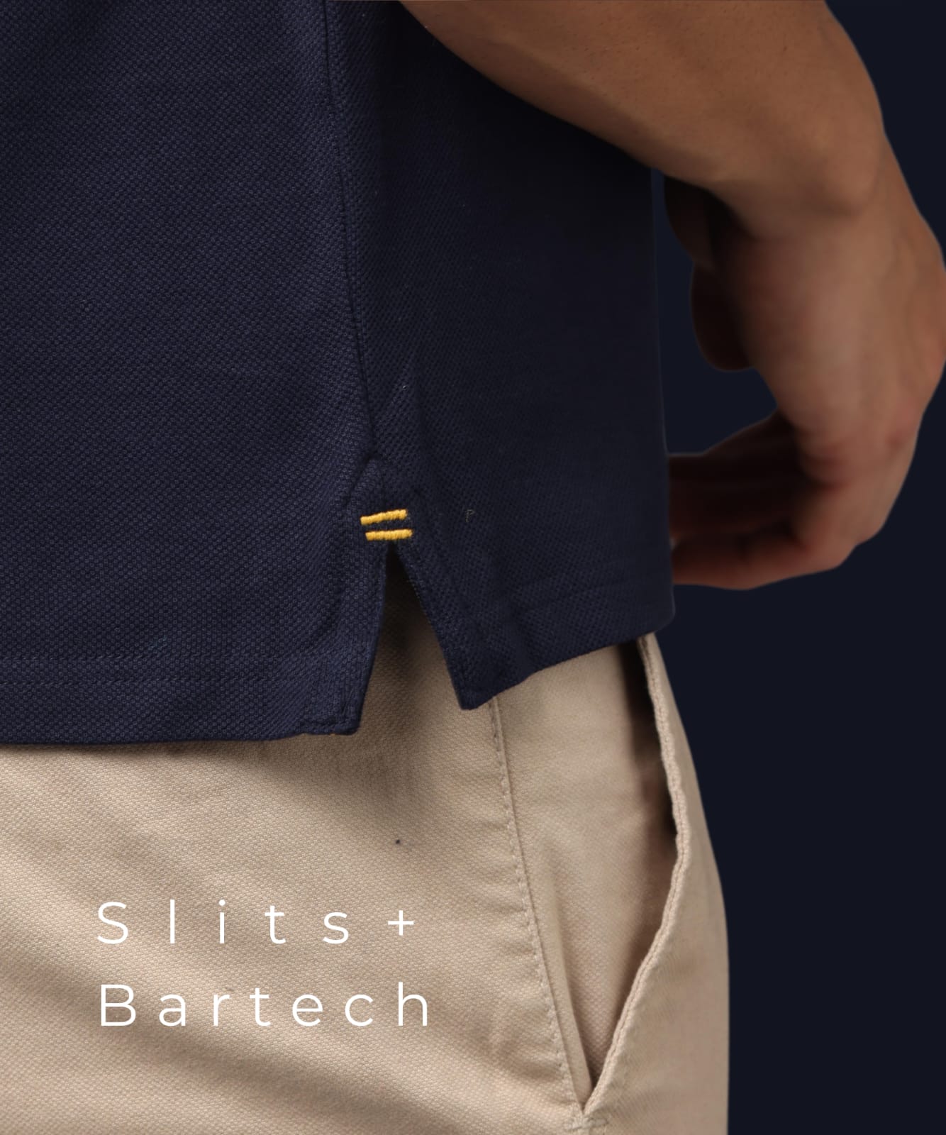Men Midnight Navy Premium Tipping Polo T-shirt