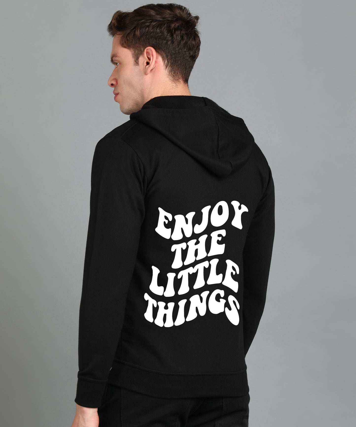 Enjoy the Little Things Men's Zipper Hooded Hoodie