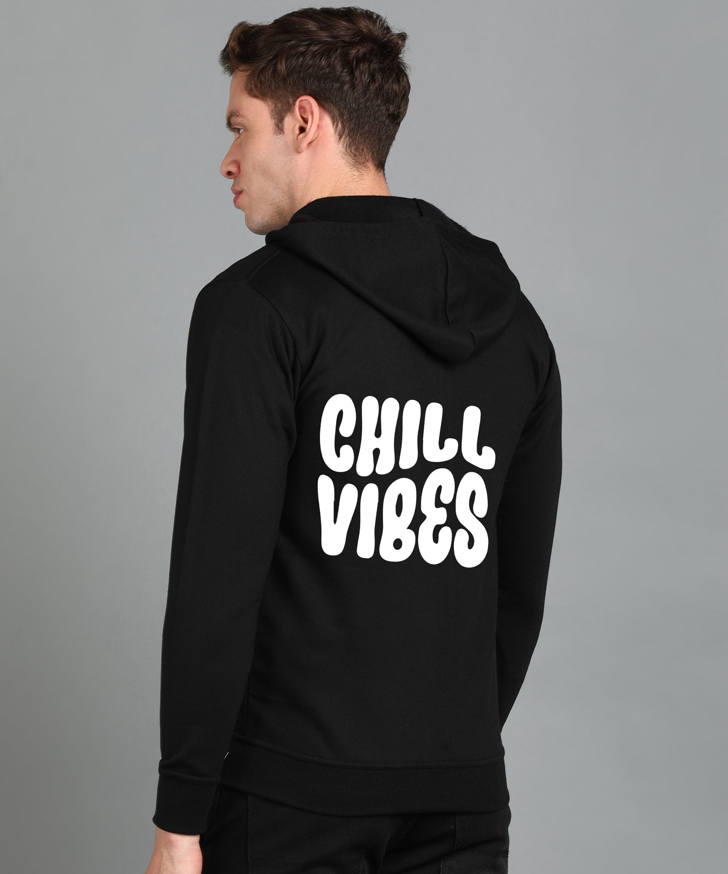 Chill Vibes Men’s Relaxed Fit Zipper Hooded Hoodie