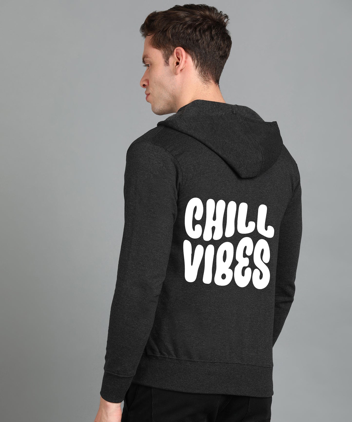 Chill Vibes Men’s Relaxed Fit Zipper Hooded Hoodie