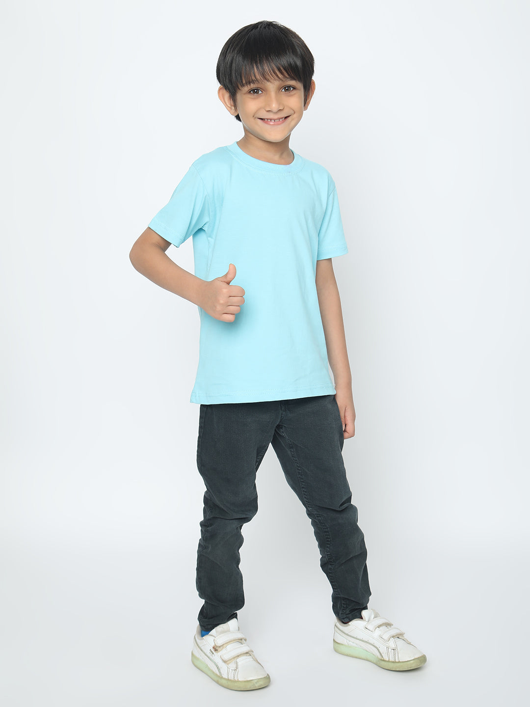Kids Boys Pure Cotton Plain T-shirt