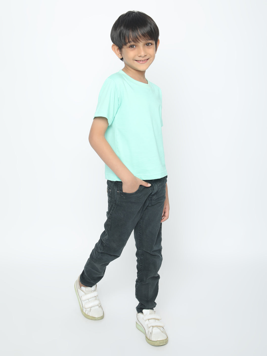 Kids Boys Pure Cotton Plain T-shirt