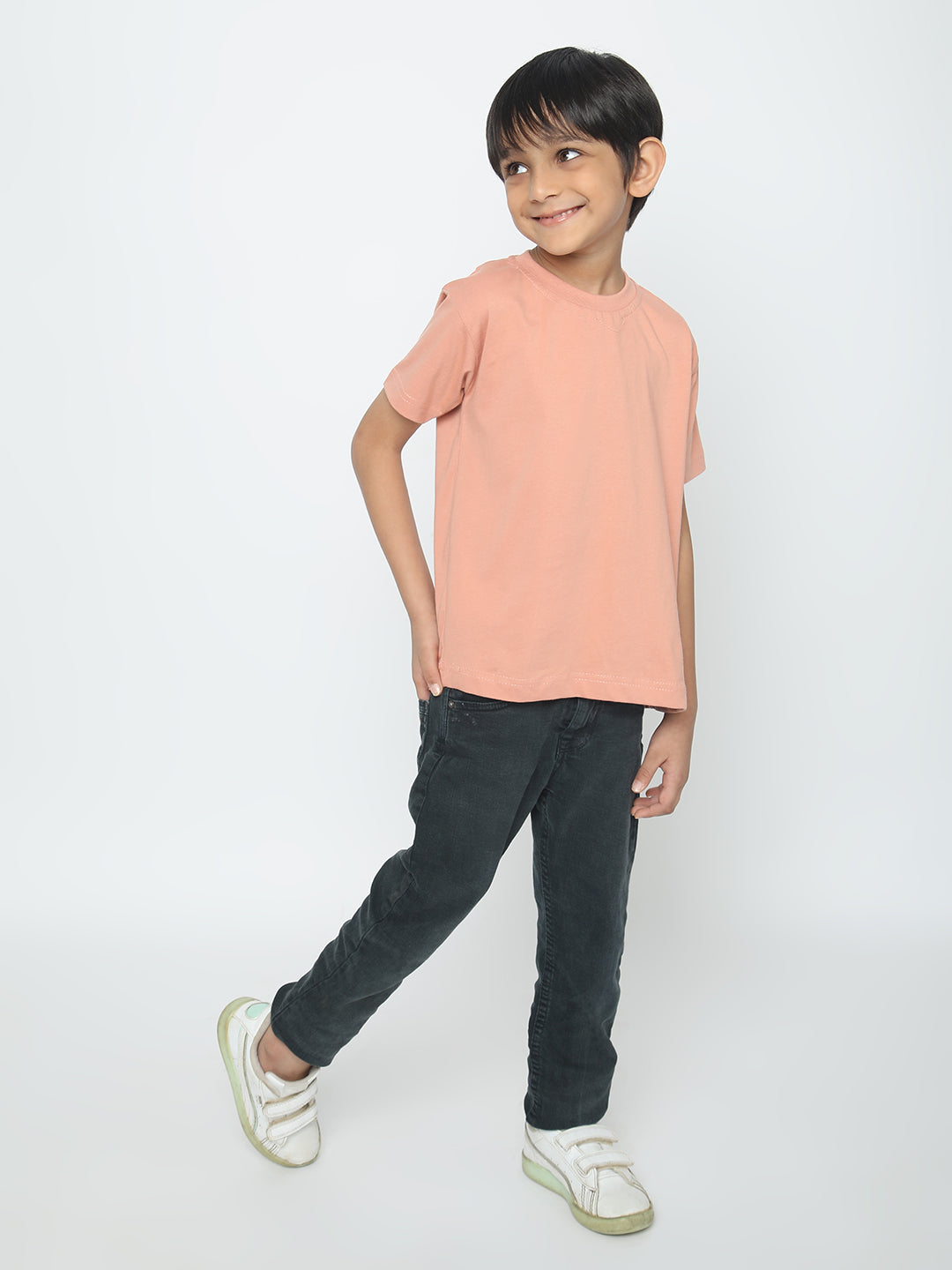Kids Boys Pure Cotton Plain T-shirt