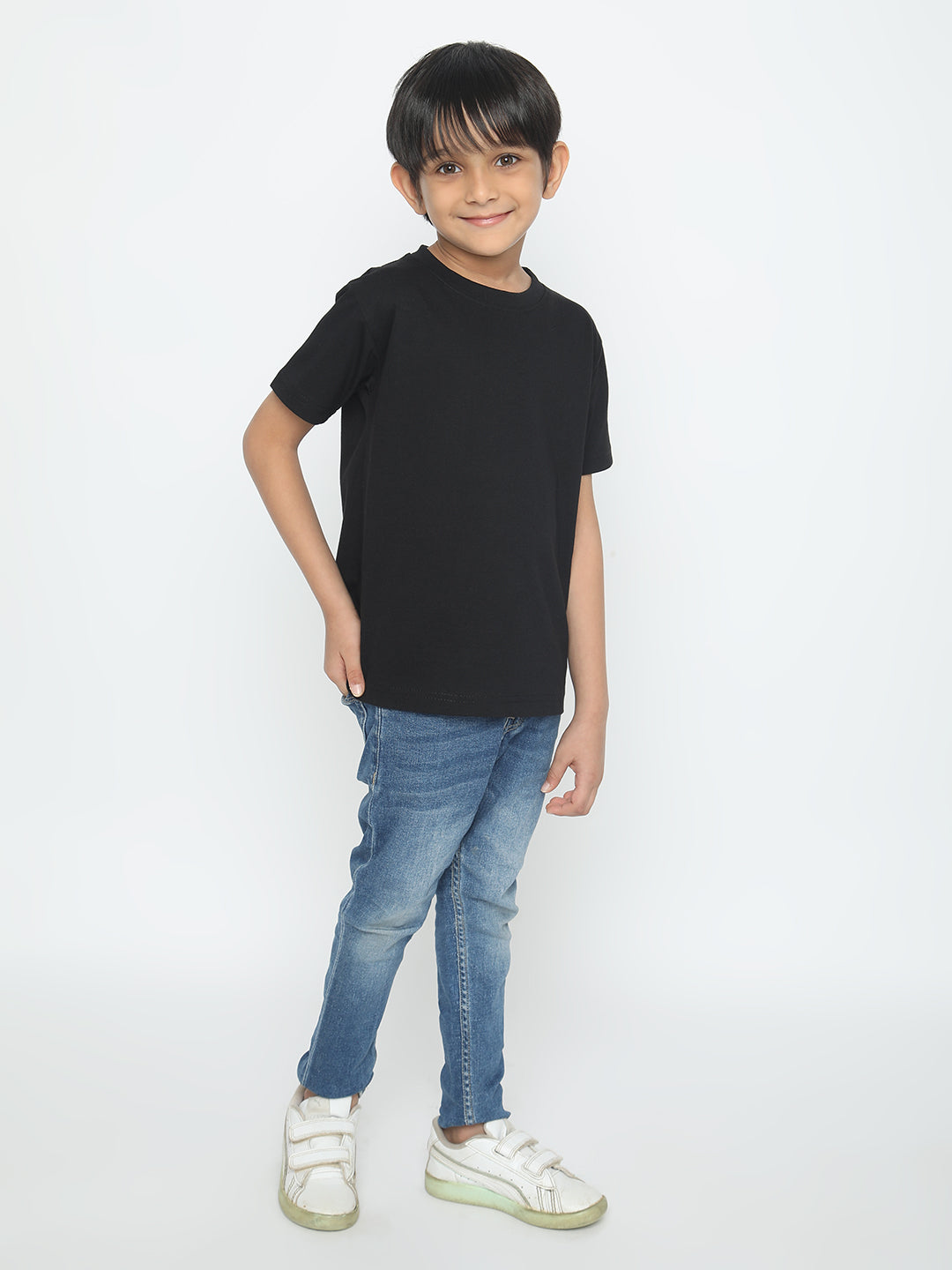 Kids Boys Pure Cotton Plain T-shirt