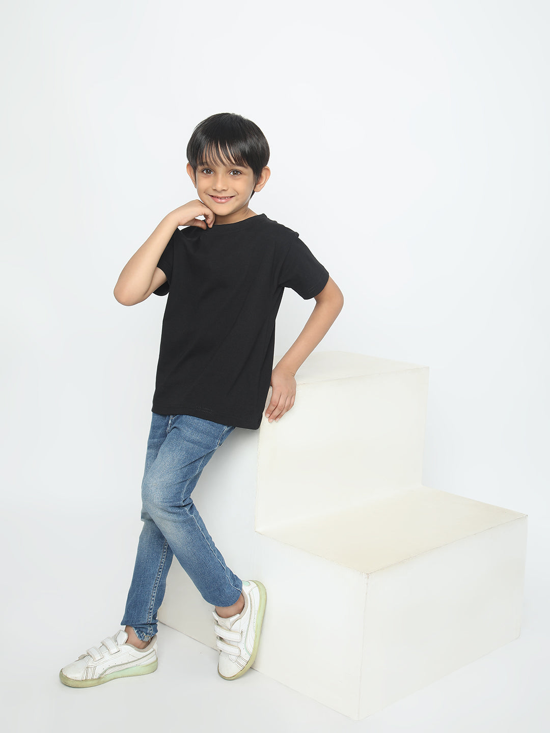 Kids Boys Pure Cotton Plain T-shirt
