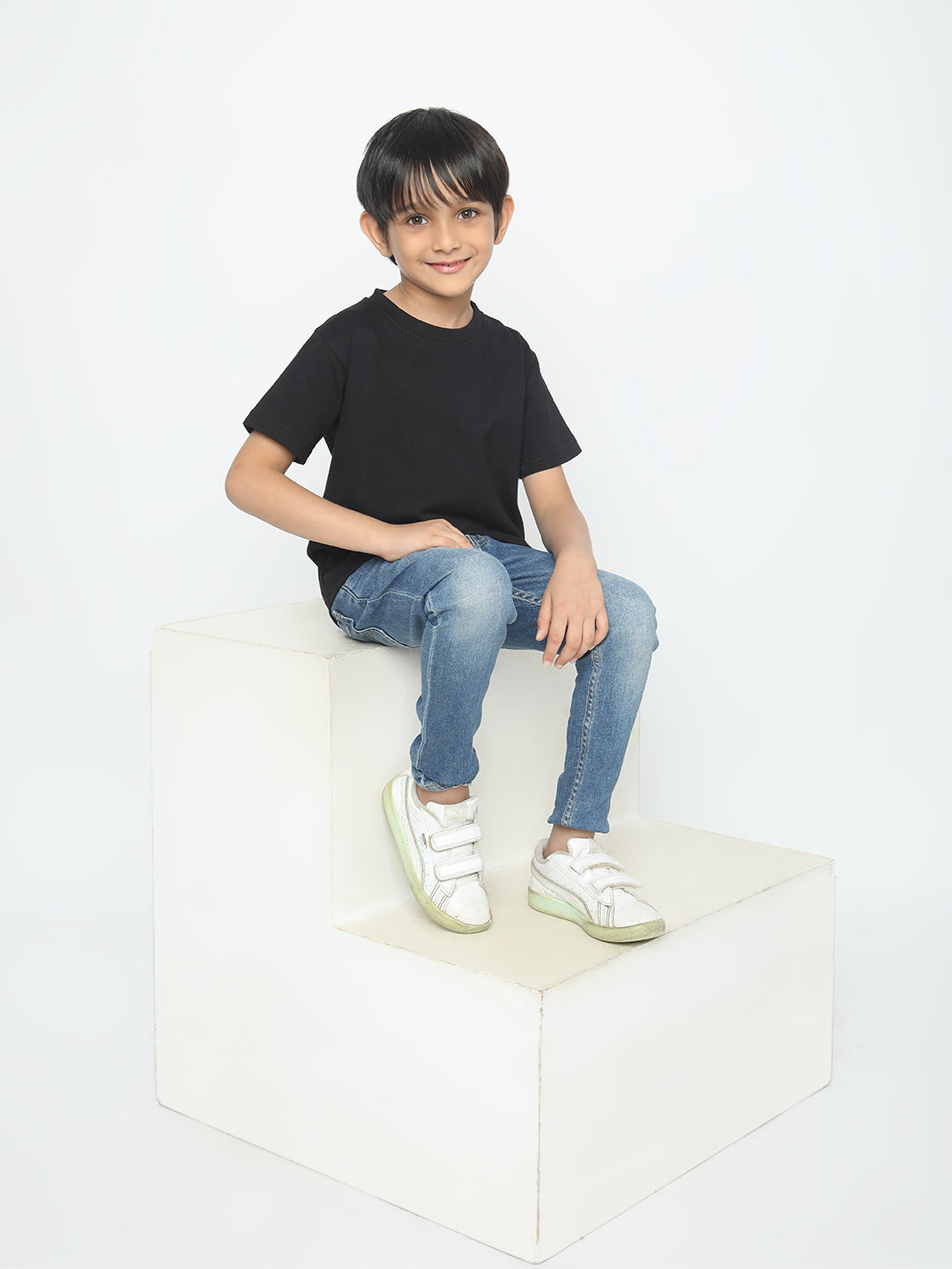 Kids Boys Pure Cotton Plain T-shirt