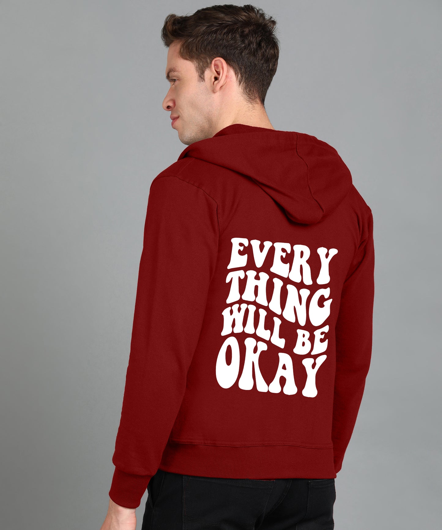 Everything Will Be Okay Men's Zipper Hoodie | Comfortable & Stylish