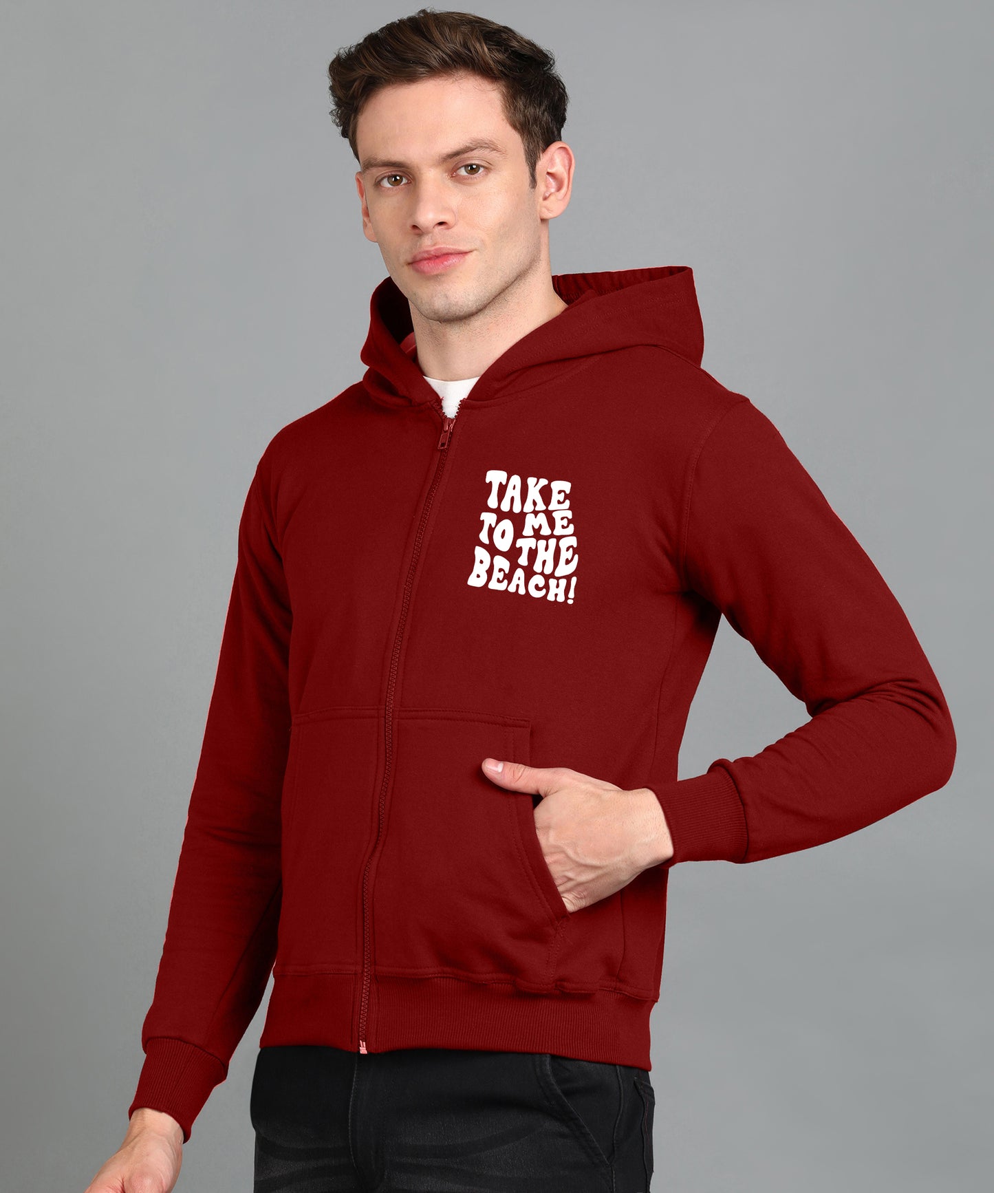 Take Me too The Beach Back Printed Women Hooded Hoodies with 2 Kangaroo Pockets