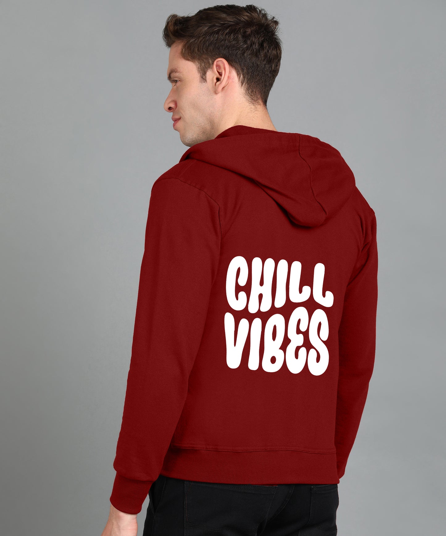 Chill Vibes Men’s Relaxed Fit Zipper Hooded Hoodie