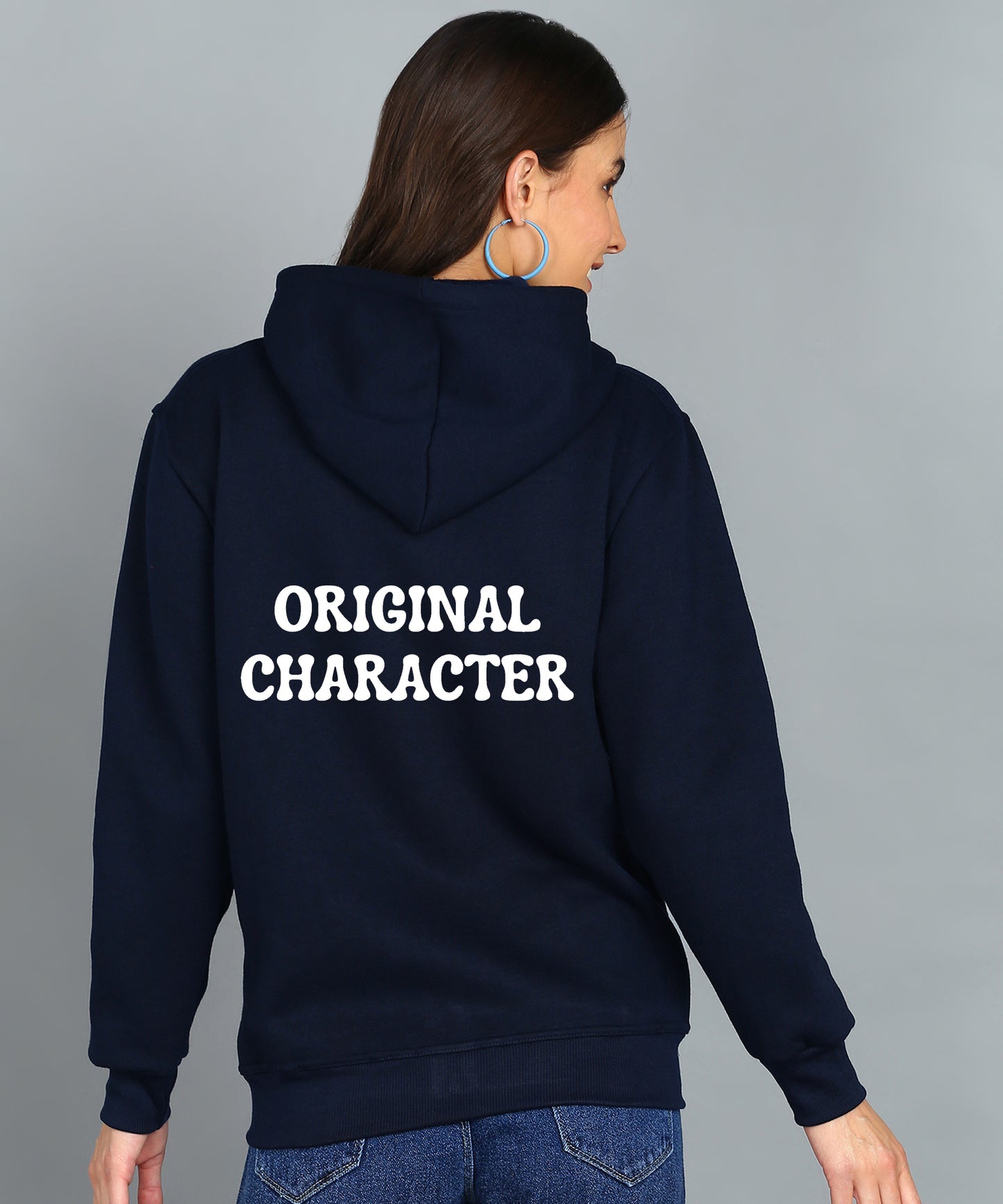 Back Printed Women's Cotton Full Zipper Sweatshirt Hoodies with Kangaroo Pocket Winter Wear Hooded Neck Sweatshirt