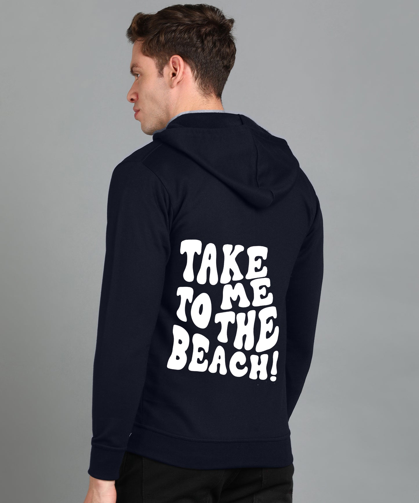 Take Me too The Beach Back Printed Women Hooded Hoodies with 2 Kangaroo Pockets