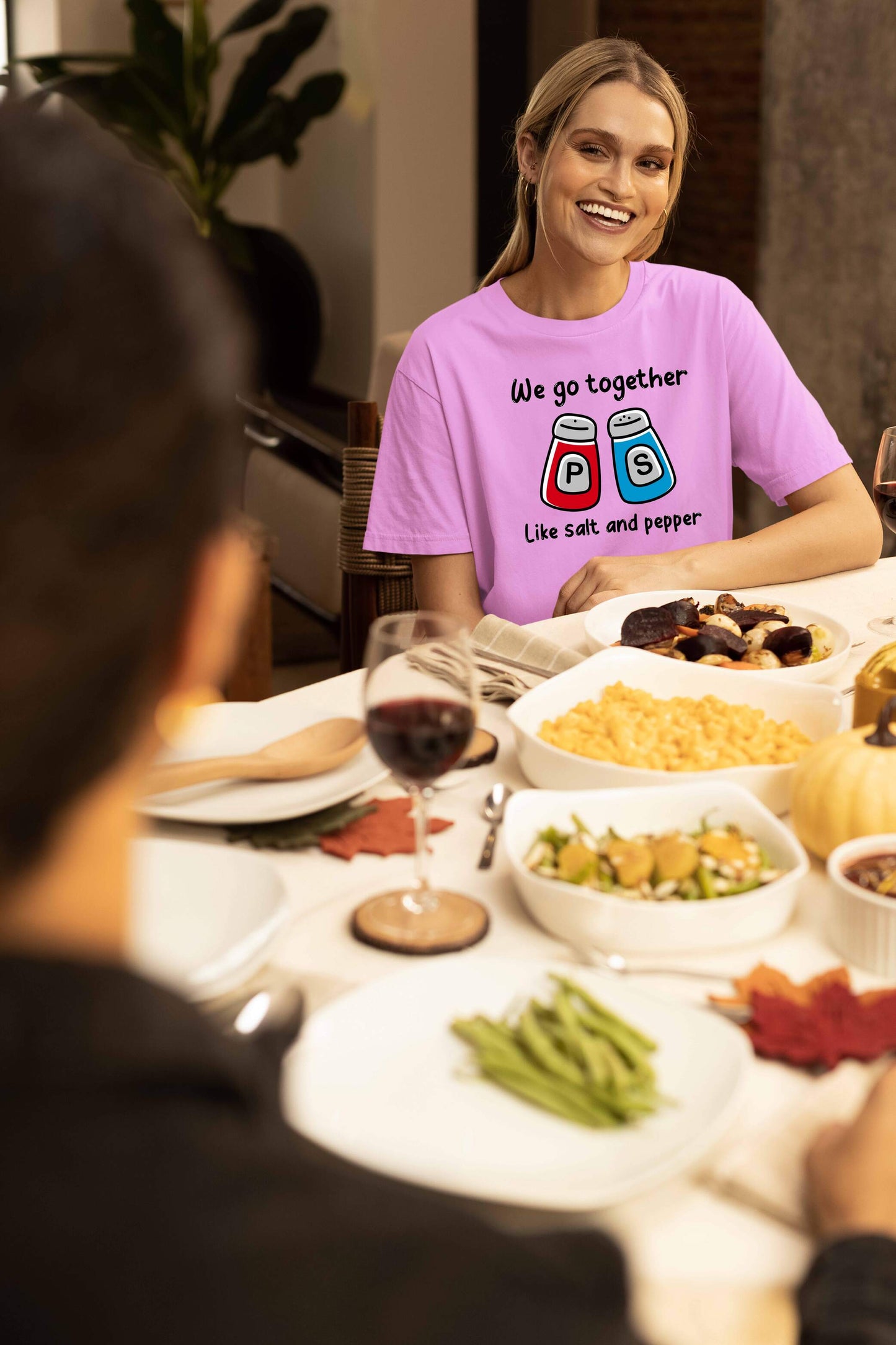 Salt & Pepper Printed Oversized Couple T-Shirt - Super Combed Cotton