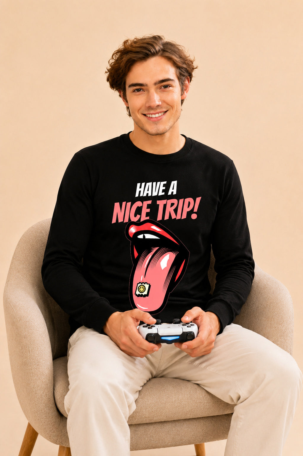 Have A Nice Trip Printed Men’s Full Sleeve Premium Pure Cotton Sweatshirt