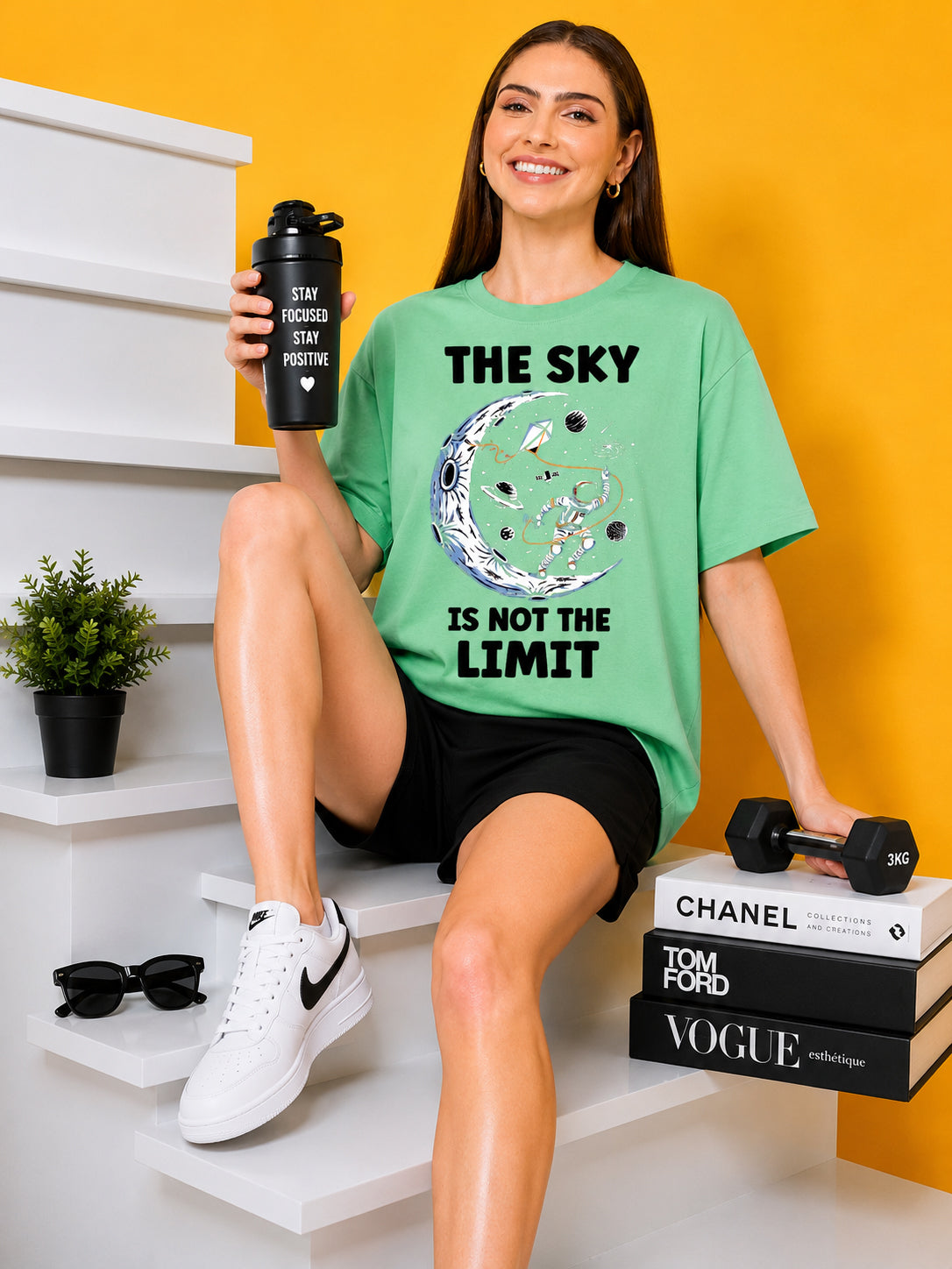 The Sky is The Limit Printed Oversized Baggy Loose Fit T-Shirt