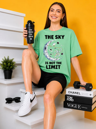 The Sky is The Limit Printed Oversized Baggy Loose Fit T-Shirt