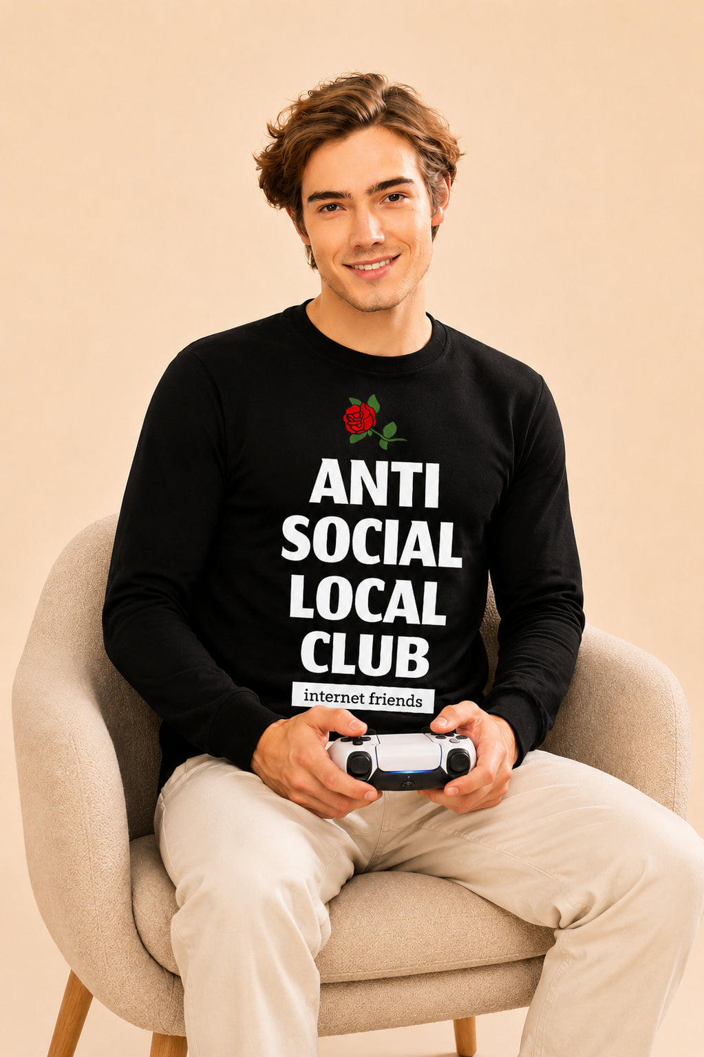 Anti Social Local Club Printed Men’s Full Sleeve Premium Pure Cotton Sweatshirt