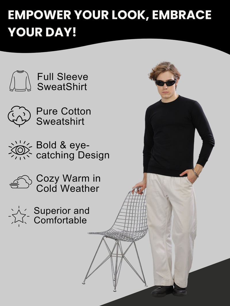 Men’s Solid Stylish Look Full Sleeve Premium Comfort Sweatshirt