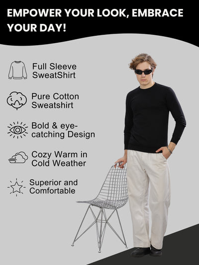 Men’s Solid Stylish Look Full Sleeve Premium Comfort Sweatshirt