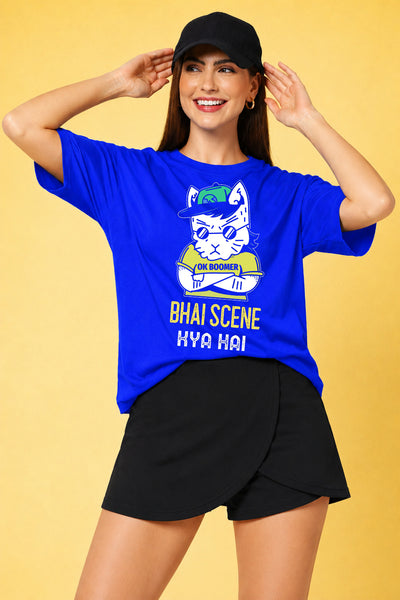 Bhai Scene Kya Hai Oversized Baggy Loose Fit T-Shirt
