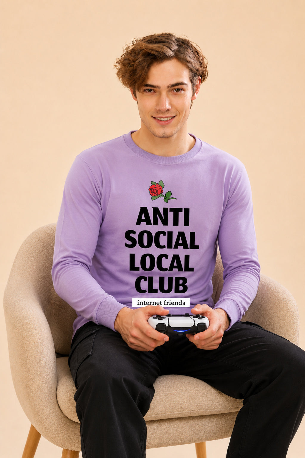 Anti Social Local Club Printed Men’s Full Sleeve Premium Pure Cotton Sweatshirt