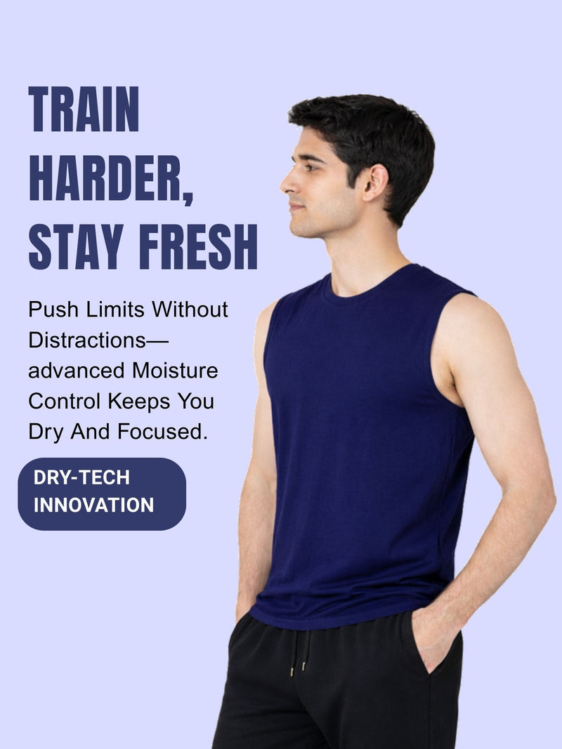 Faltu.co Pack of 3 Multicolour Men Cotton Gym Vest Breathable Sleeveless Sando
