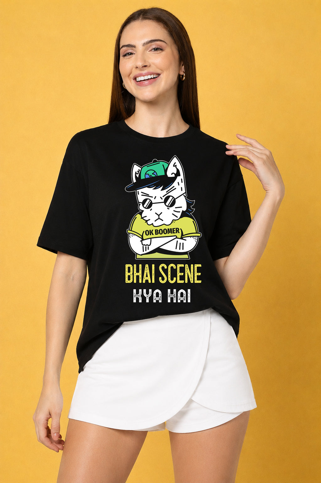 Bhai Scene Kya Hai Oversized Baggy Loose Fit T-Shirt