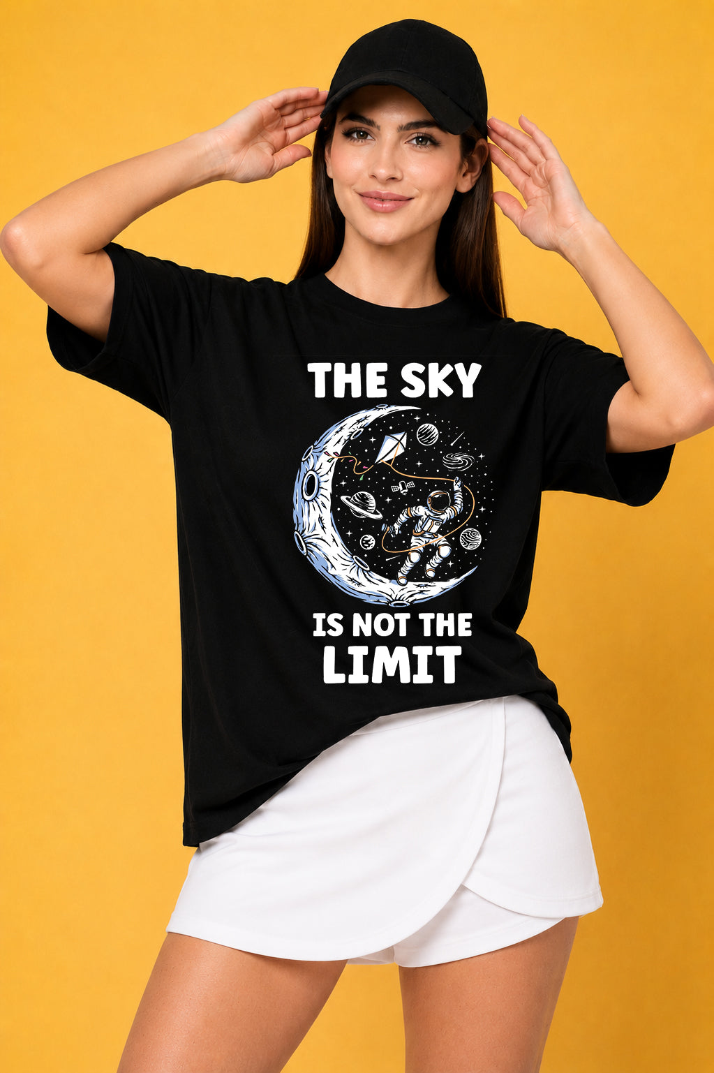 The Sky is The Limit Printed Oversized Baggy Loose Fit T-Shirt
