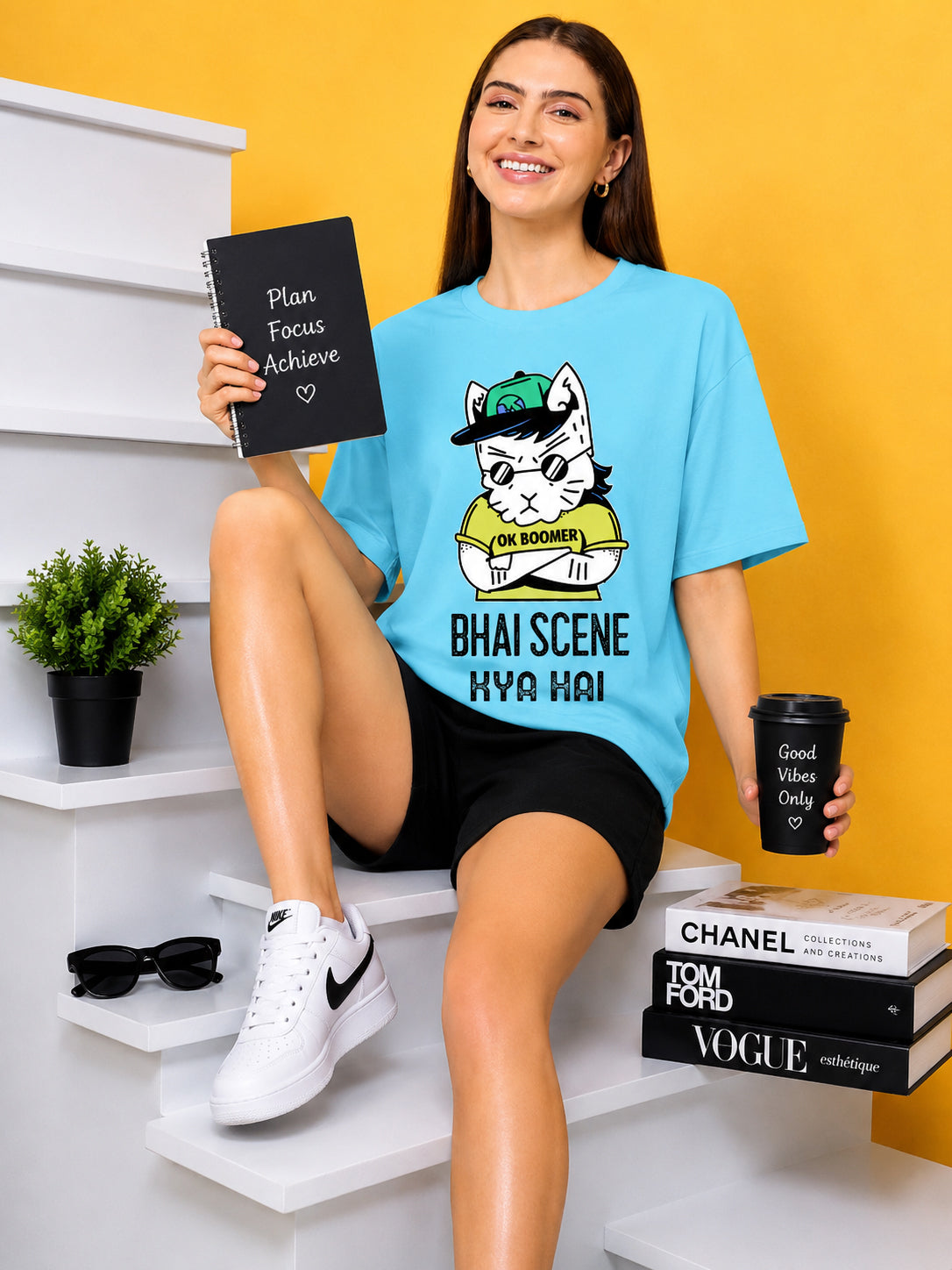 Bhai Scene Kya Hai Oversized Baggy Loose Fit T-Shirt