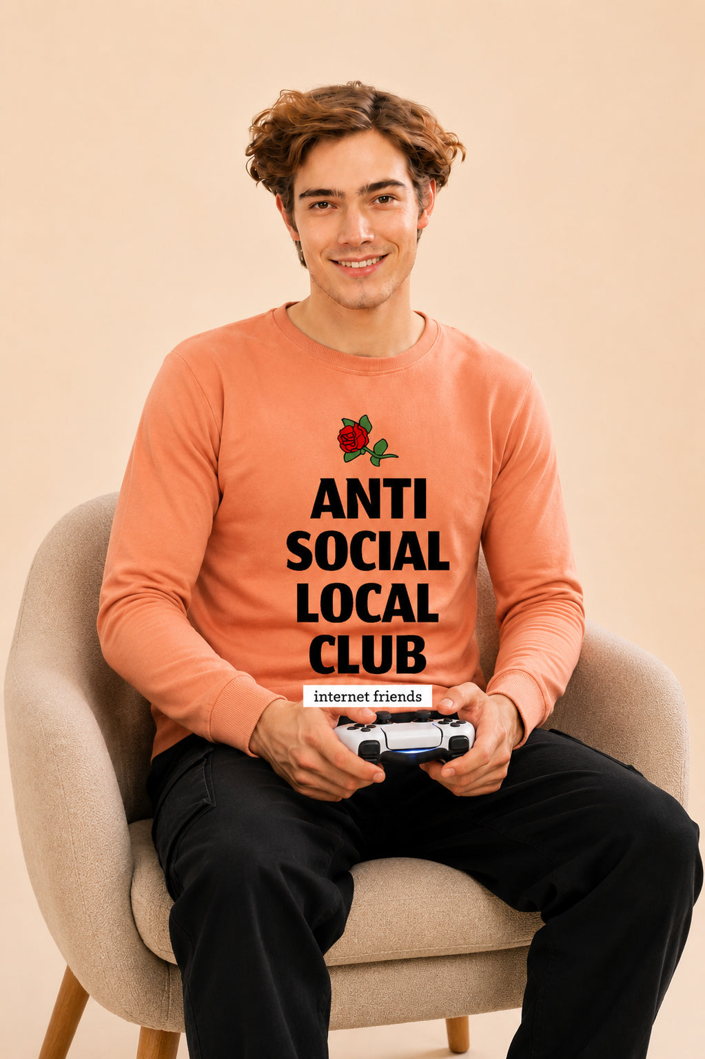 Anti Social Local Club Printed Men’s Full Sleeve Premium Pure Cotton Sweatshirt