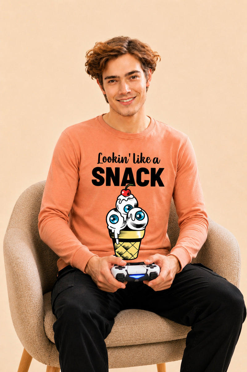 Looking Like A Snack Printed Men’s Full Sleeve Premium Pure Cotton Sweatshirt