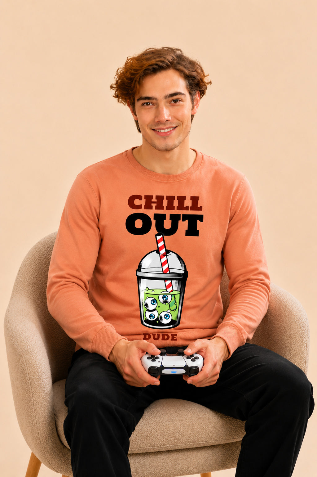 Chill Out Dude Printed Men’s Full Sleeve Premium Pure Cotton Sweatshirt