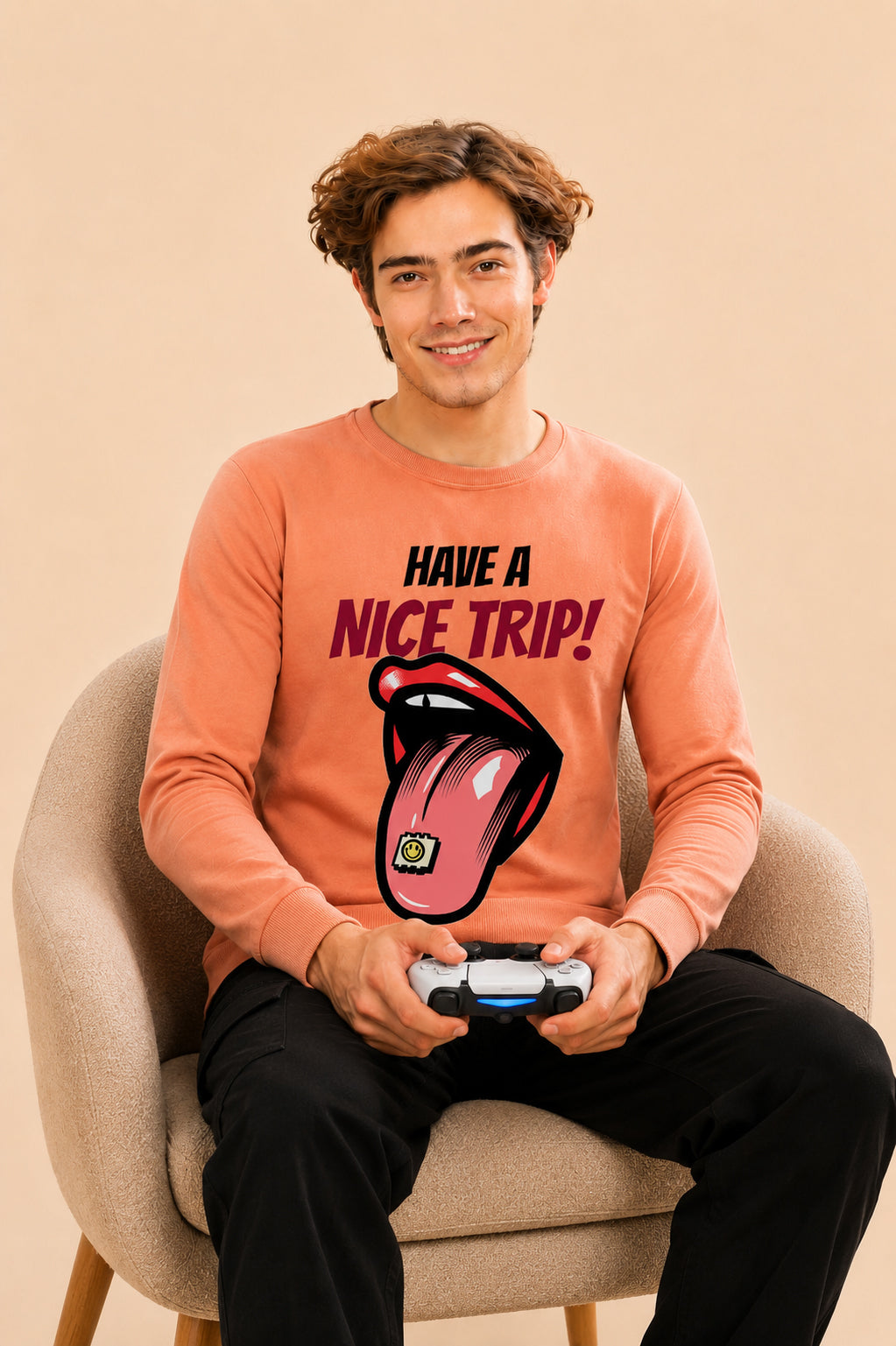 Have A Nice Trip Printed Men’s Full Sleeve Premium Pure Cotton Sweatshirt