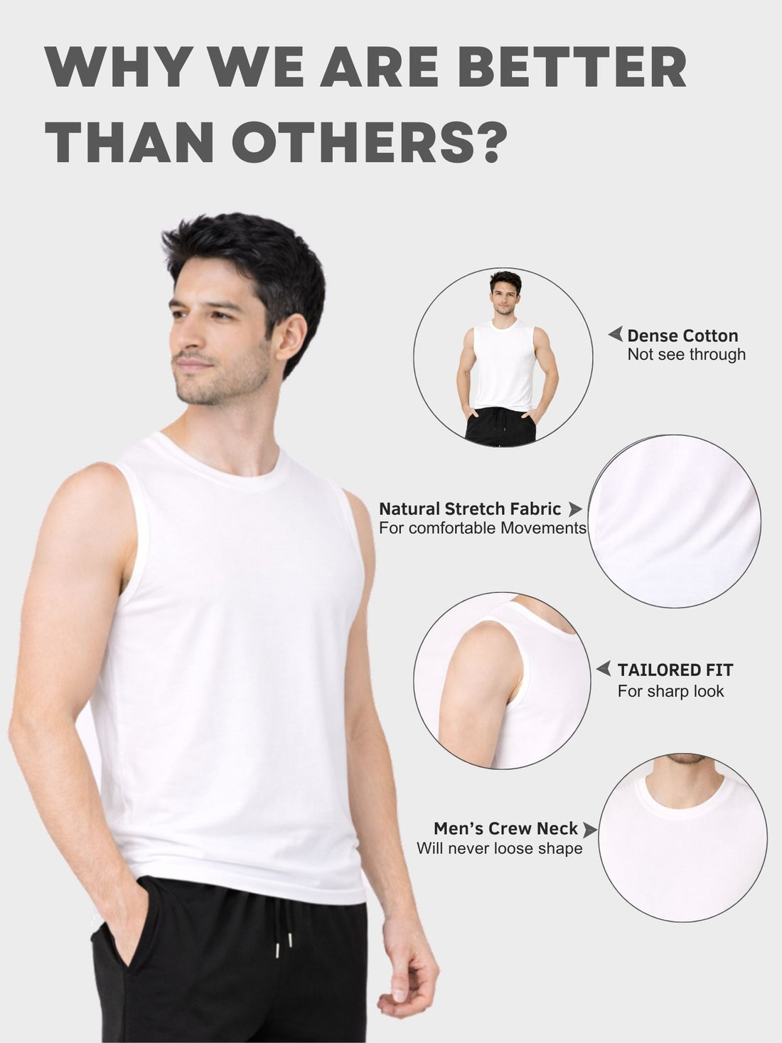 Faltu.co Men Cotton Gym Vest Breathable Sleeveless Sando