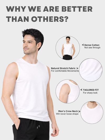 Faltu.co Men Cotton Gym Vest Breathable Sleeveless Sando