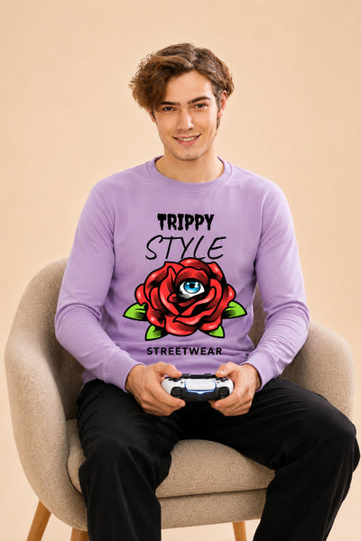 Trippy Style Streetwear Printed Men’s Full Sleeve Premium Pure Cotton Sweatshirt