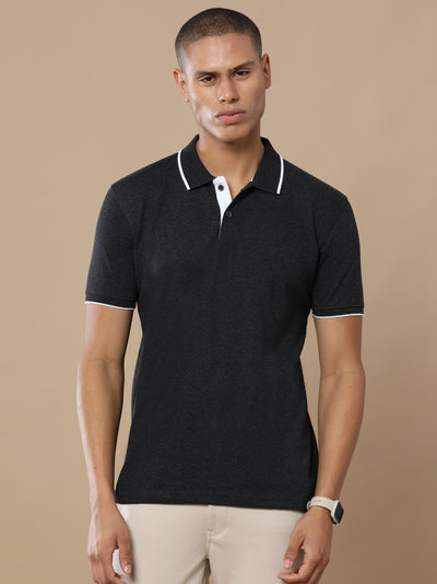 Charcoal Melange Eco-Friendly Men’s Casual Wear Sustainable Polo T-Shirt