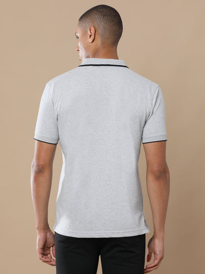 Sustainable Heather Grey Men's Premium Polo T-Shirt | Eco-Friendly Casual Wear