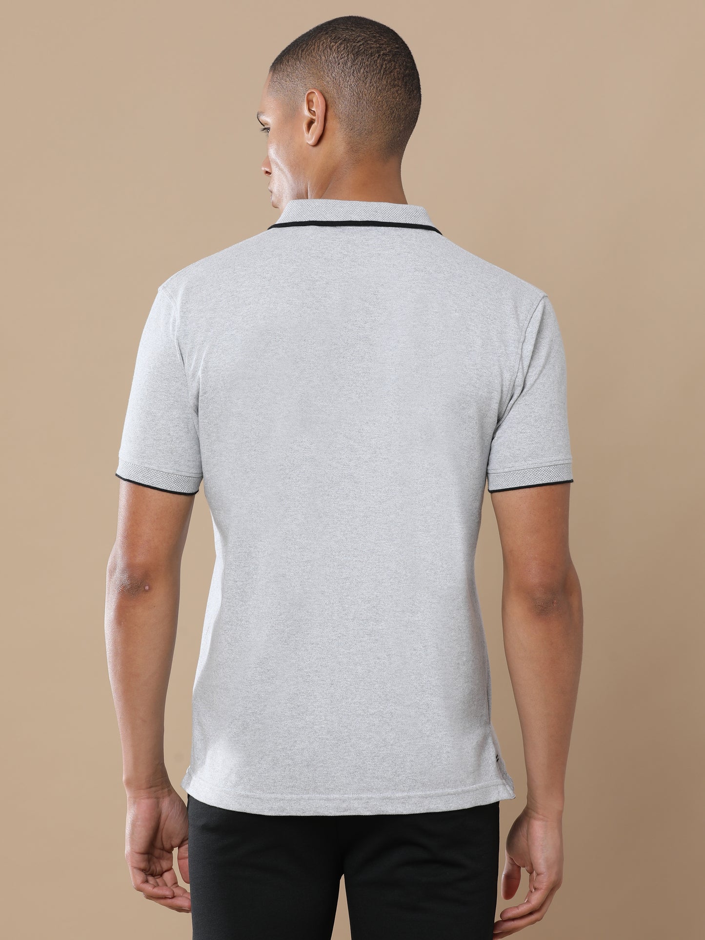 Sustainable Heather Grey Men's Premium Polo T-Shirt | Eco-Friendly Casual Wear