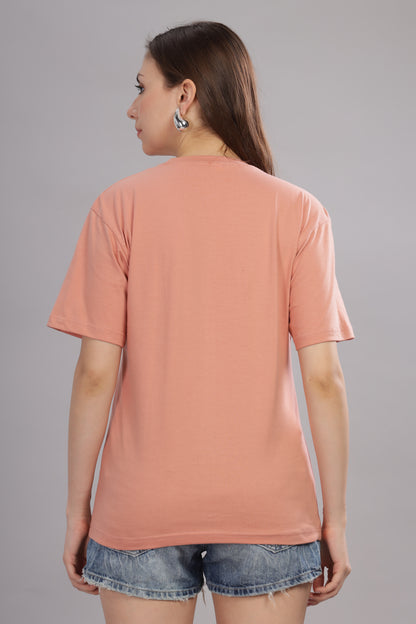 Women’s Premium Solid Cotton Oversized Baggy Fit Loose Fit T-Shirt