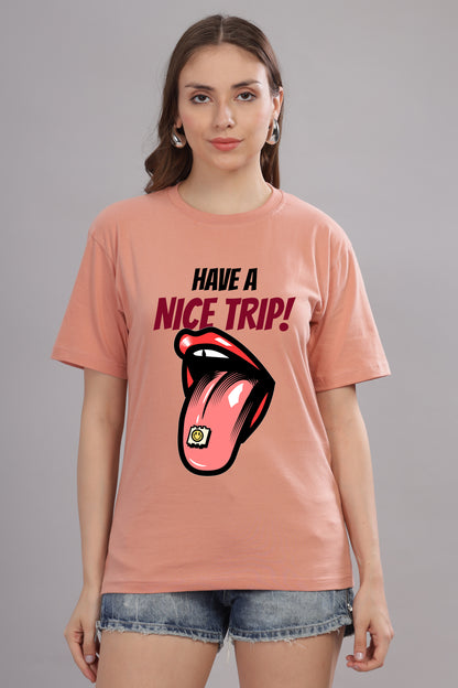 Women’s Printed Oversized Baggy Fit Rich Soft Cotton Fabric T-shirt